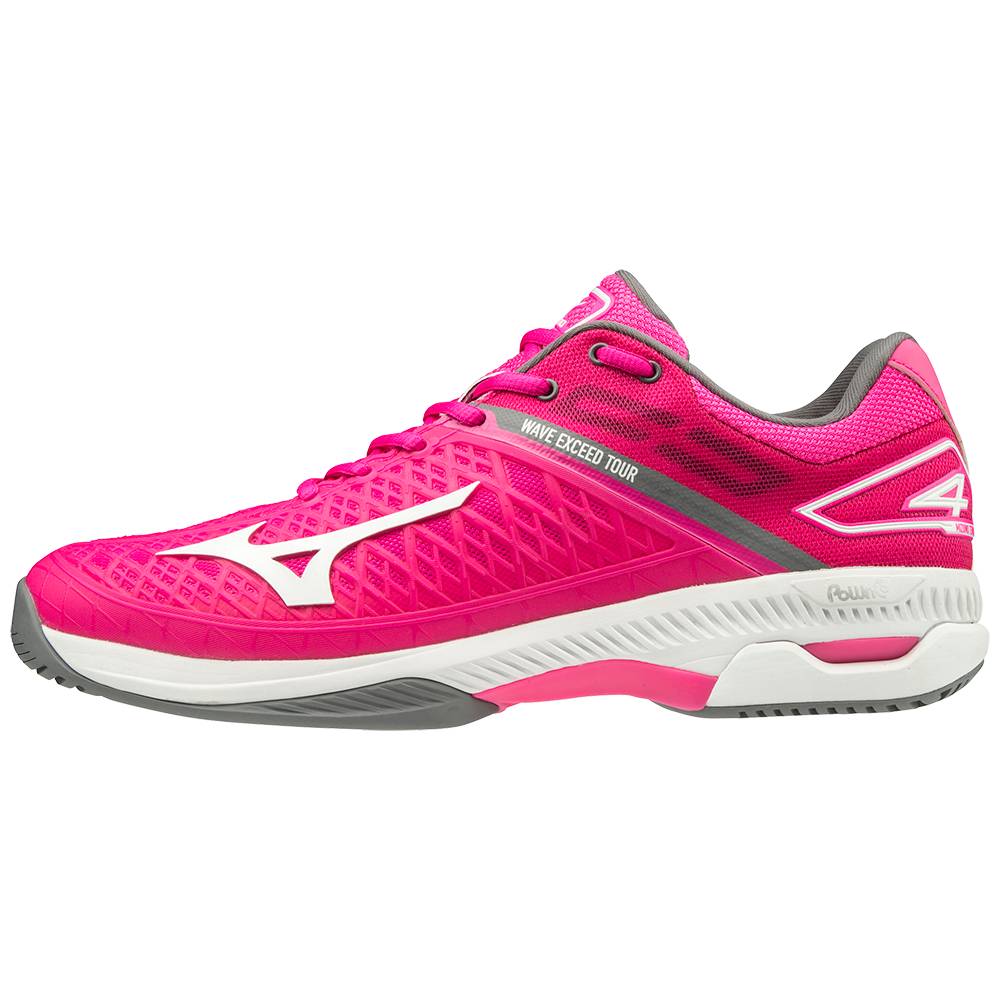 Tenis Netshoes Mizuno Wave Exceed Tour 4 AC - Mulher - Rosa/Branco - CWHXB7508